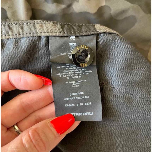 G-STAR RAW Hedrove Camo Jacket Snap Front Mens size S - Picture 10 of 10